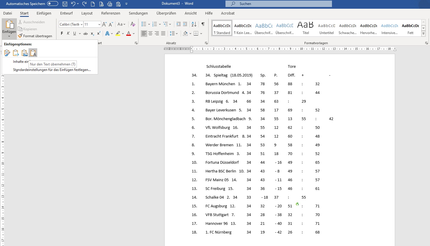 Einfach und schnell Tabellen und Diagramme aus Excel in Word einfügen