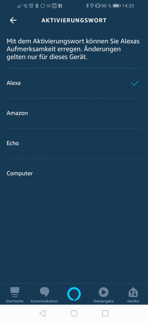 Alexa Aktivierungswort 